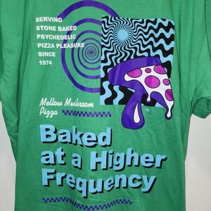 Green Psychedelic Pizza Mellow Mushroom Baked At A Higher Frequency Size XL